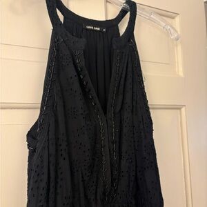 Love Sam Black Eyelet Halter Midi Dress